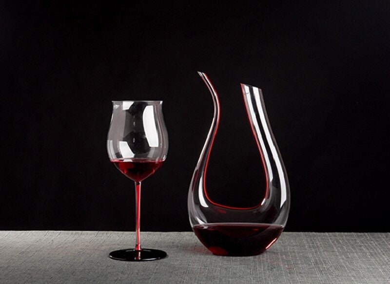 Gradient Red Wine Glass, Red Bottom Glass, Barware Set, Unique, Flared Rim Wine Glasses, Gifts For Her, Wedding Gift, Mother’s Day