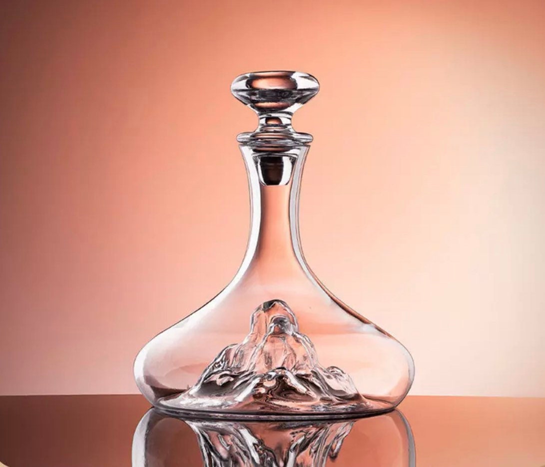 The Mountain Decanter, Wine Decanter, Glass Liquor Decanter, Cocktail Decanter, Carafe & Stopper, Unique Gifts, Gifts For Her, Gifts For Him